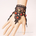 Crâne noir Crochet Bracelet motif dentelle Band Bracelet